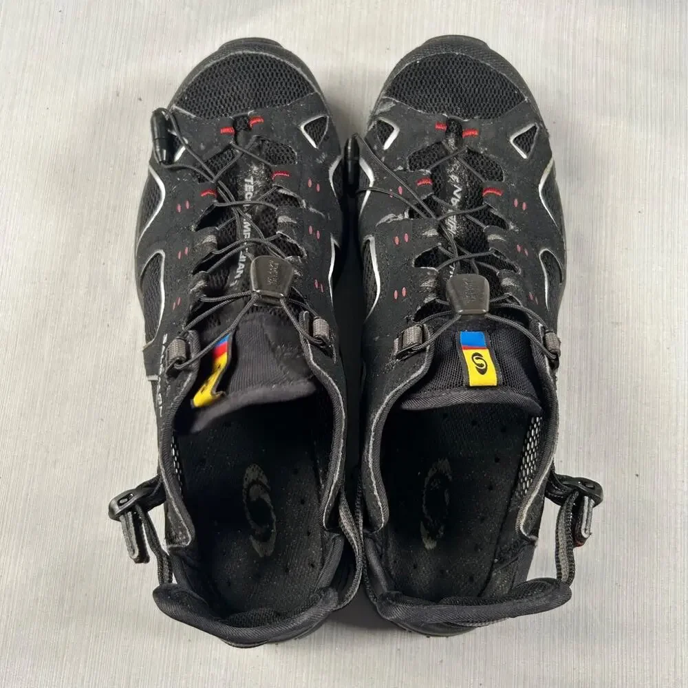 Salomon Techamphibian 3 Men's Water Hiking Shoes Black Size 9 128478 Used Mesh